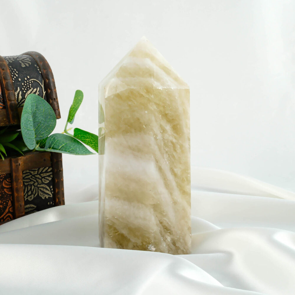 Orijinal Limon Kuvars Doğal Taş Obelisk Parça