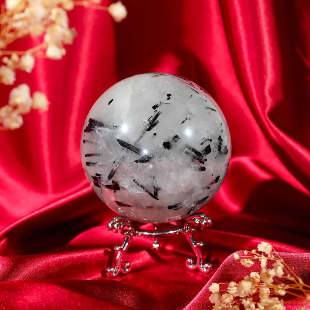 Rutil Kuvars Doğal Taş Küre