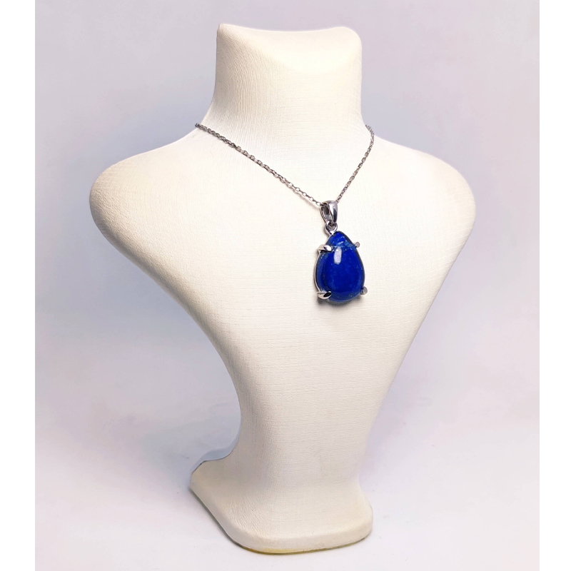 Lapis Doğal Taş Gümüş Bayan Kolye