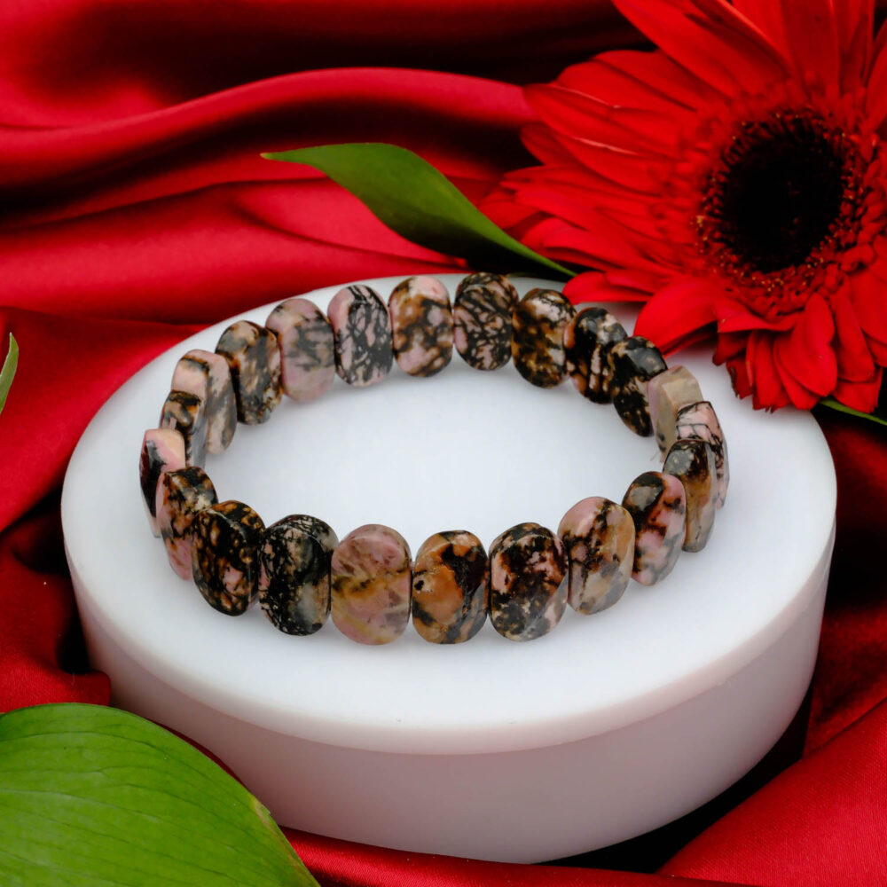 Rodonit Doğal Taş Rolex Bileklik