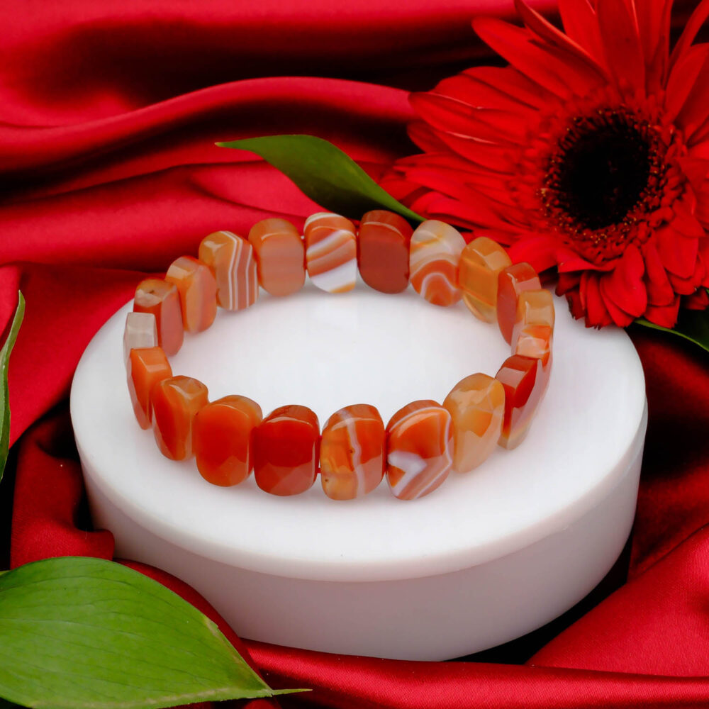 Karnelyan Akik Doğal Taş Rolex Bileklik