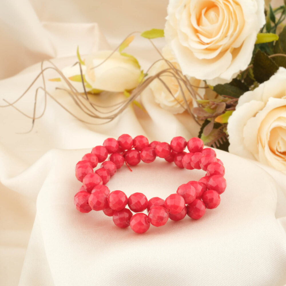 Mercan Doğal Taş Faset Kesim Dizi (8mm)