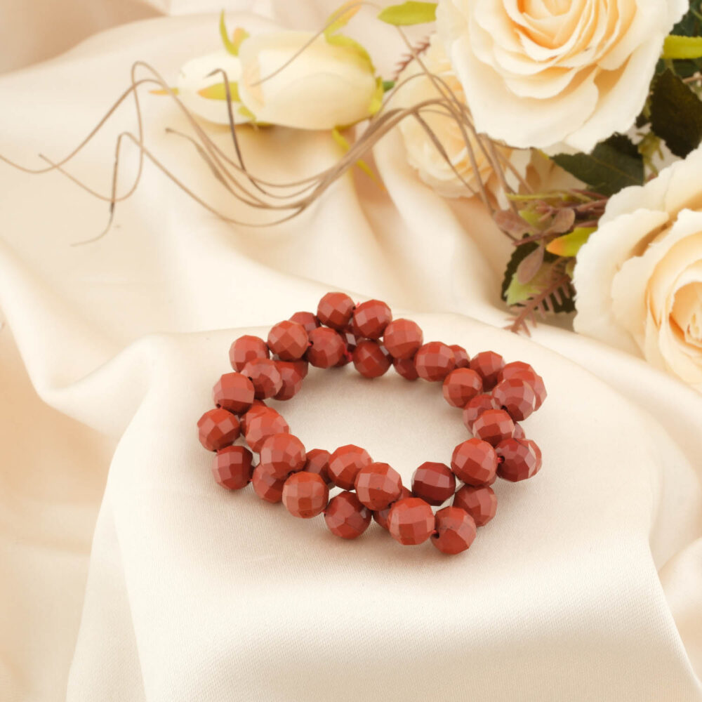 Kırmızı Jasper Doğal Taş Faset Kesim Dizi (8mm)