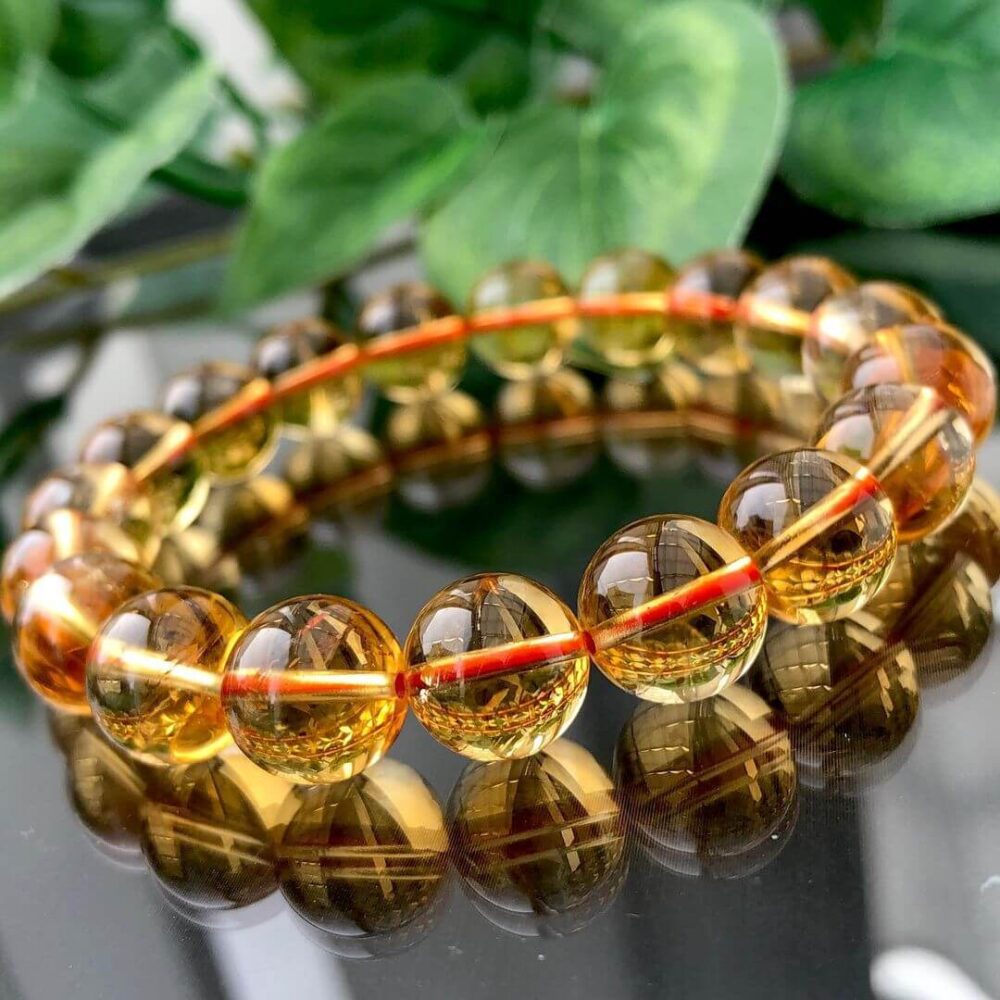 5A+ Kalite Sitrin Doğal Taş Bileklik (8-9mm)