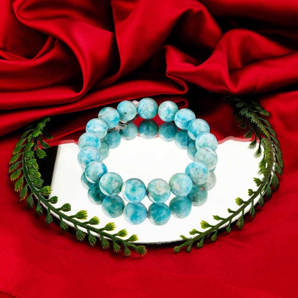 5A Kalite Larimar Doğal Taş Bileklik (12-13mm)