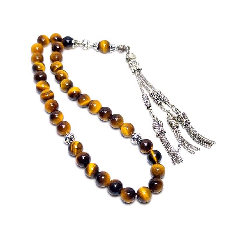 Orijinal Kaplangözü Doğal Taş 33 Metal Tesbih (8mm)