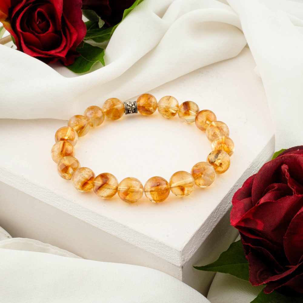 5A+ Kalite Sitrin Doğal Taş Bileklik (10mm)