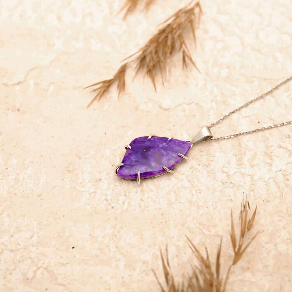 Çeroit Doğal Taş Gümüş Bayan Kolye