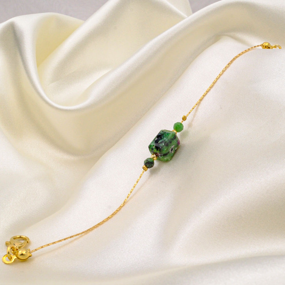 Anyolit Doğal Taş Çelik Bileklik