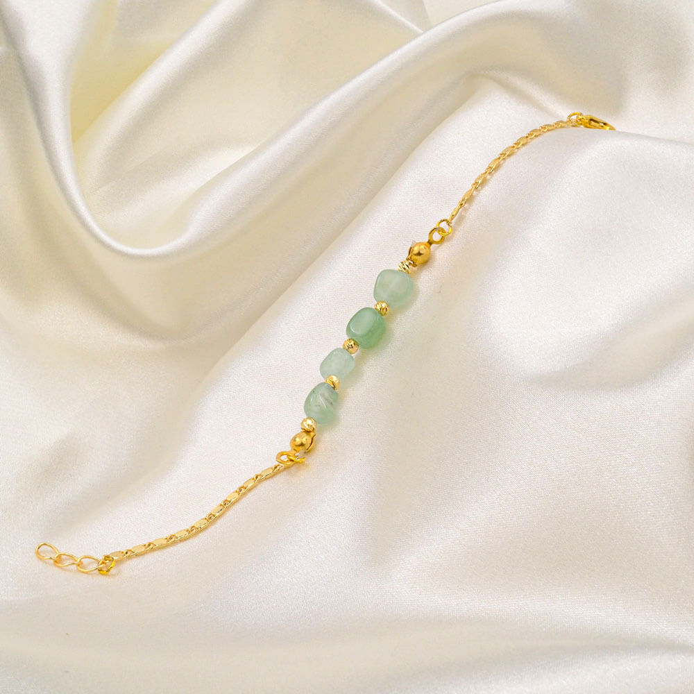 Aventurin Doğal Taş Çelik Bileklik