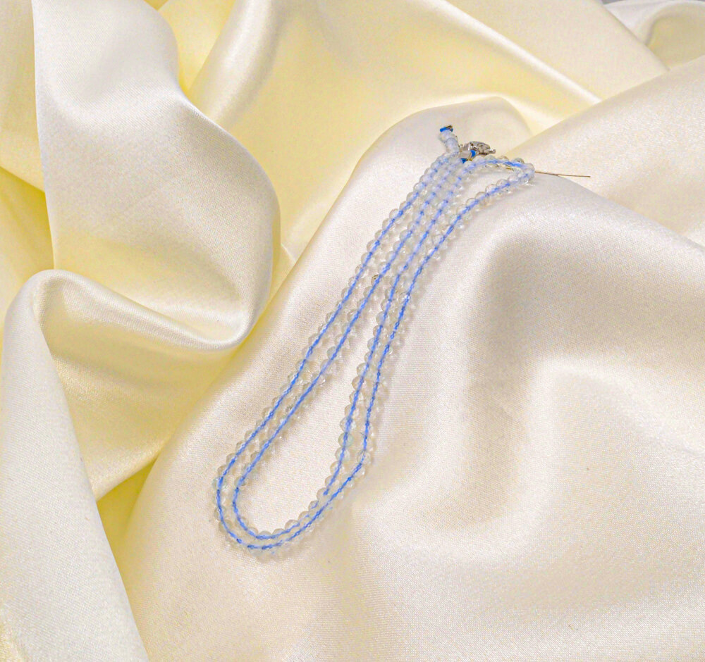 Blue Topaz Doğal Taş Bayan Kolye (2-3mm)