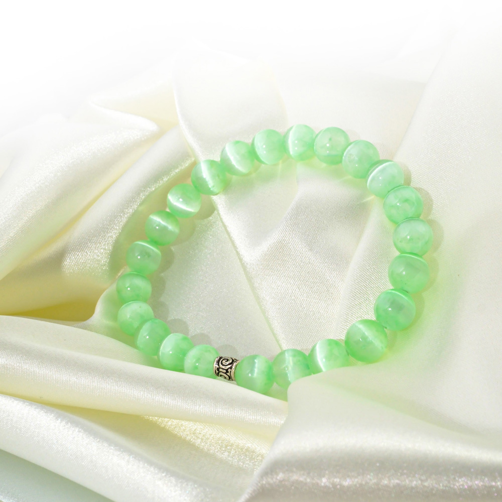 5A Kalite Yeşil Renk Selenit Doğal Taş Bileklik (8mm)