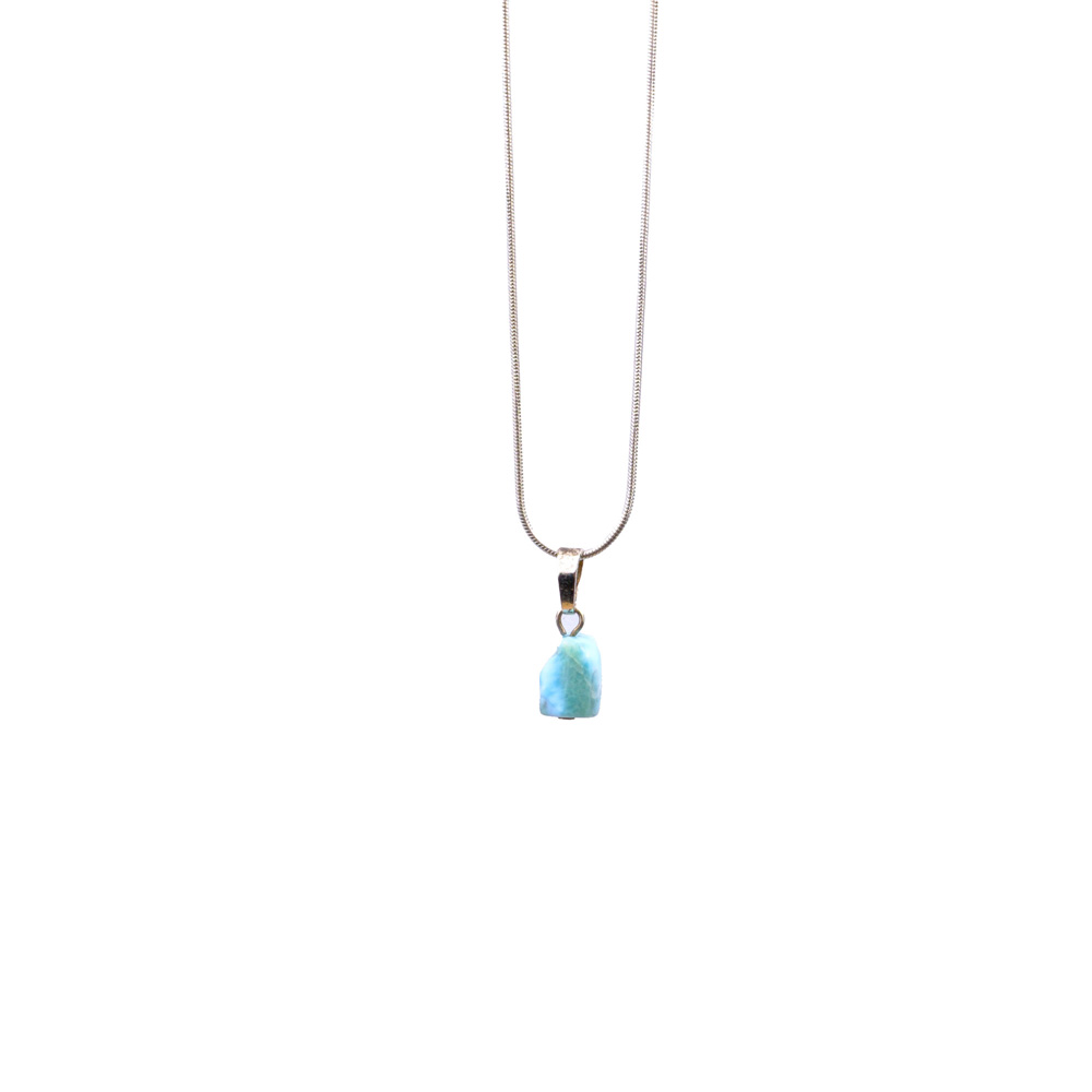 Larimar Doğal Taş Metal Kolye