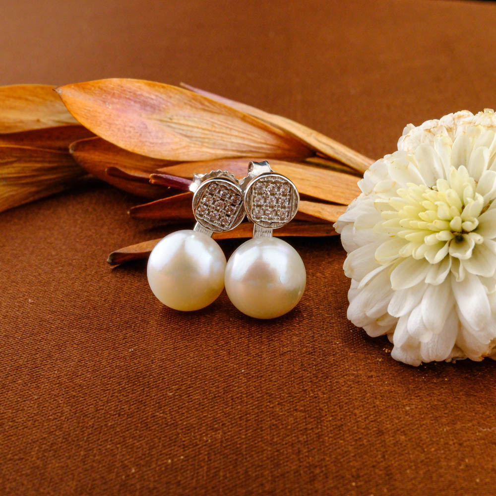 Orjinal Barok İncisi 925 Ayar Gümüş Bayan Küpe