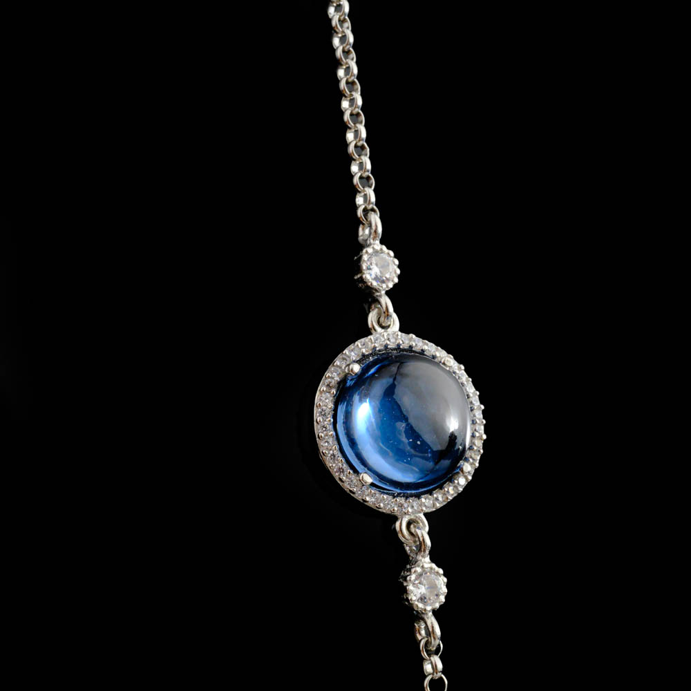 Blue- Topaz -Taş-ı gümüş- bileklik-16-4