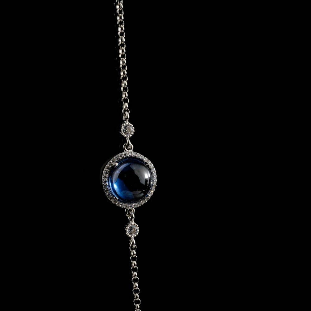 Blue- Topaz -Taş-ı gümüş- bileklik-16-5
