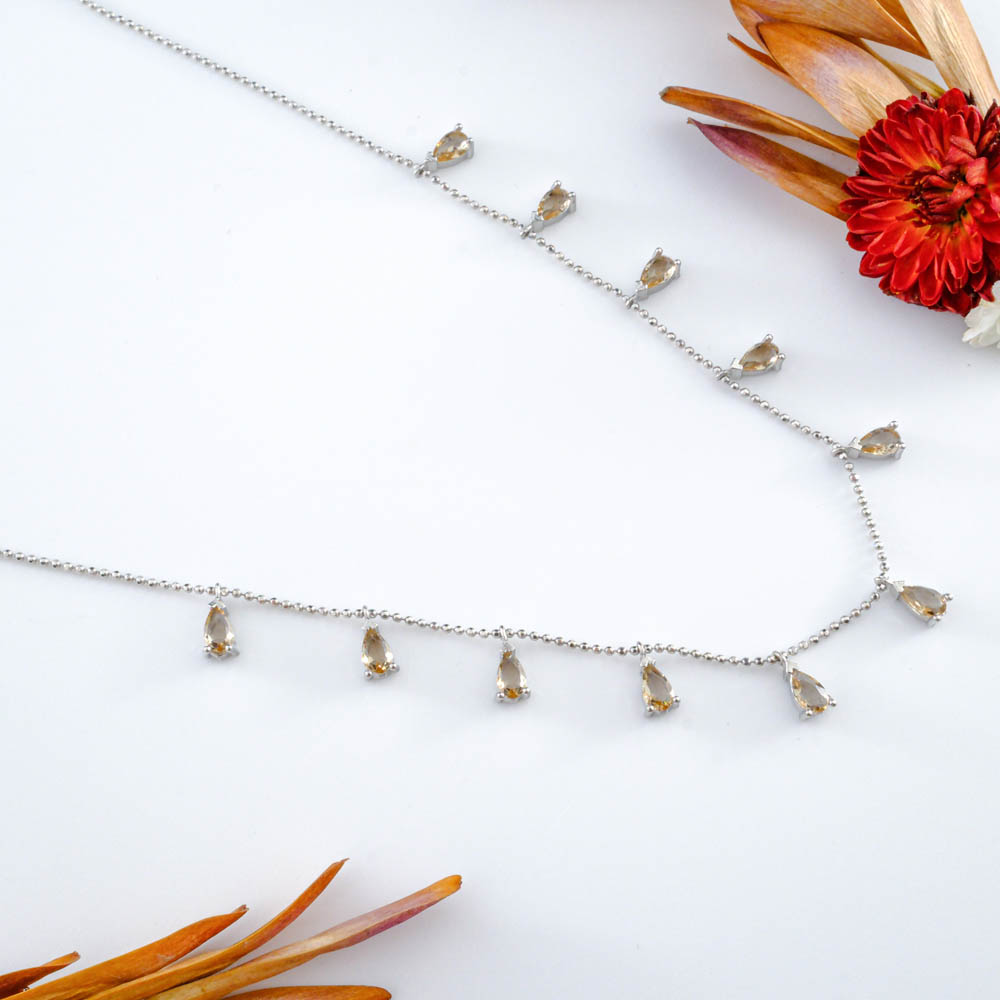 Zültanit Doğal Taş Gümüş Bayan Kolye