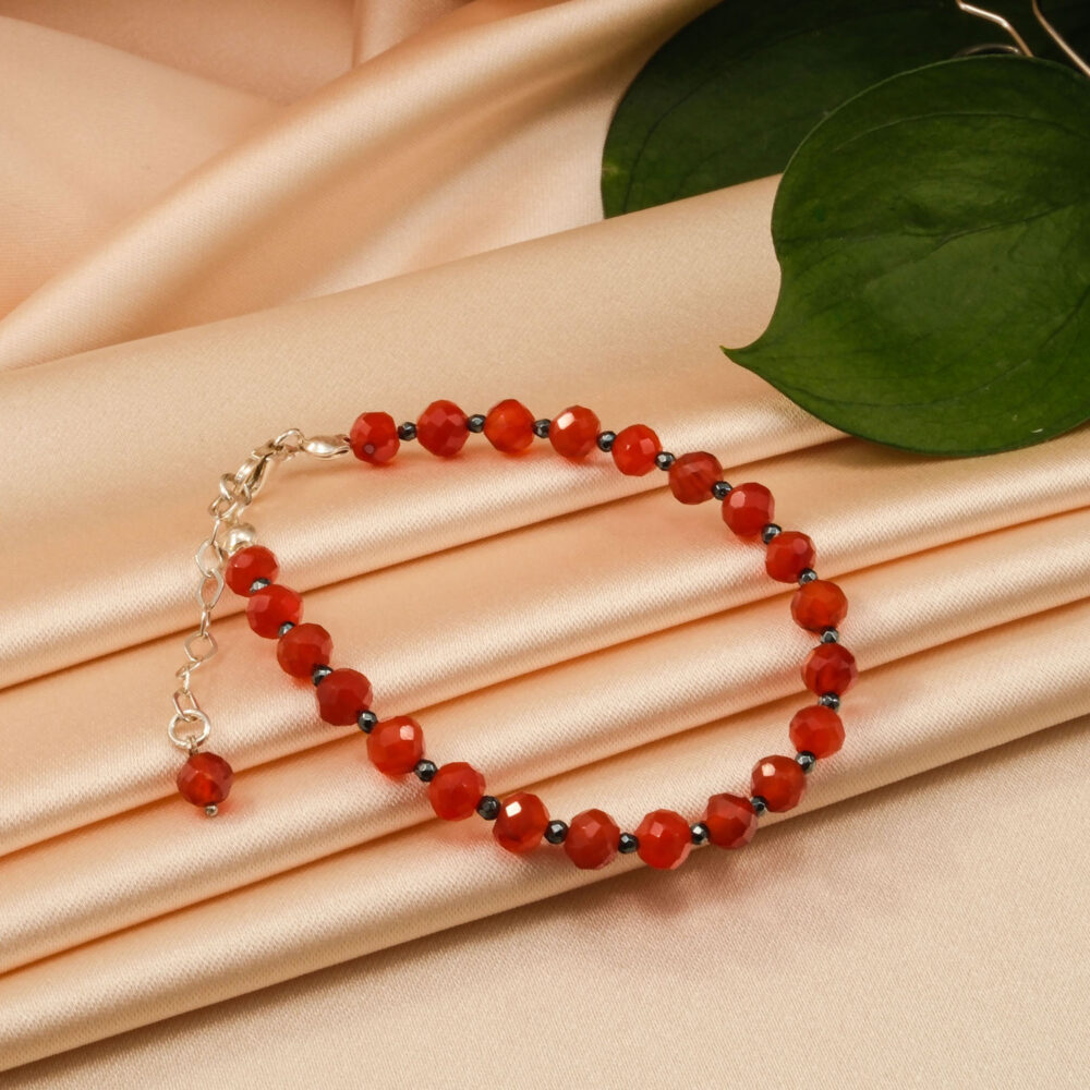 5A Kalite Akik Doğal Taş Gümüş Bileklik