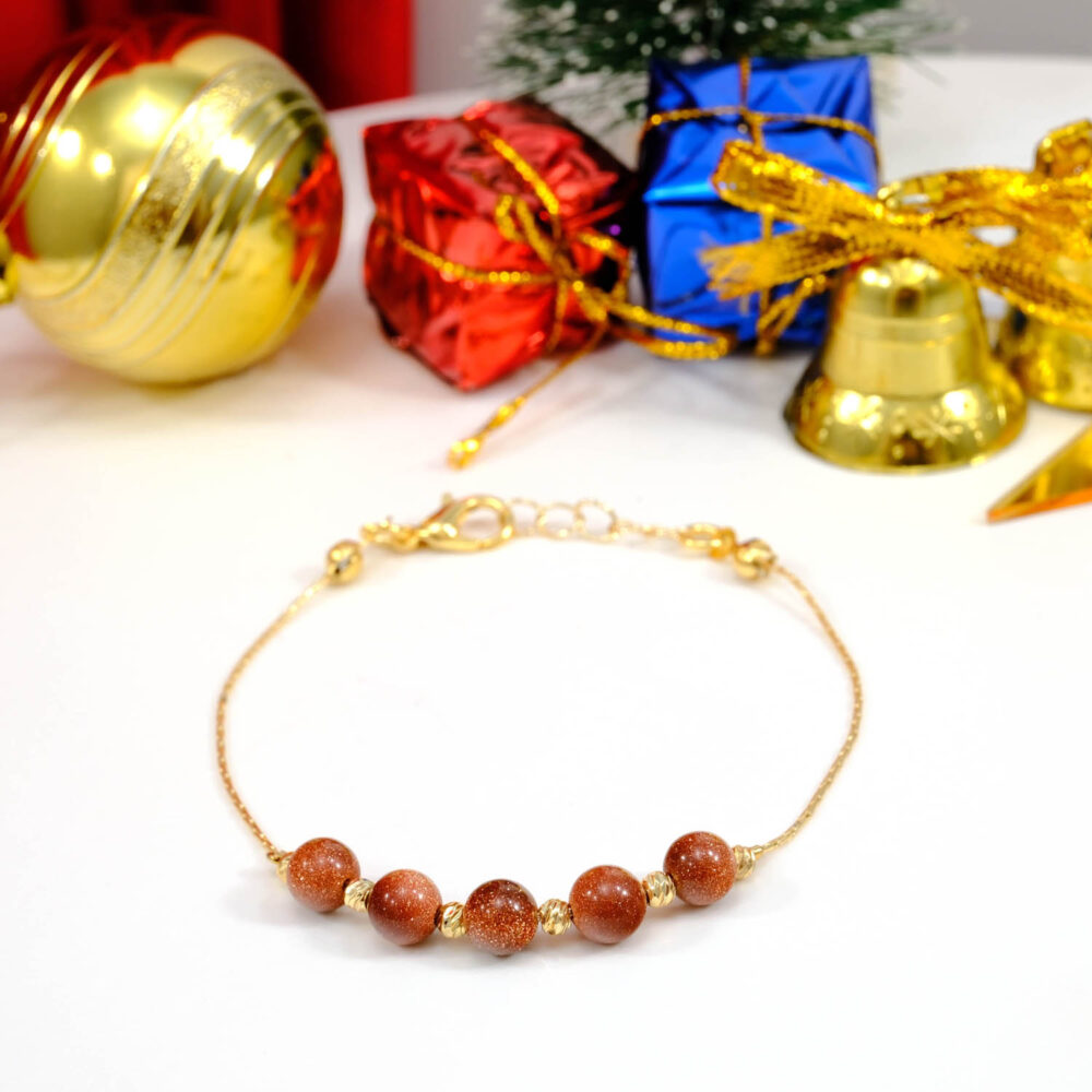 Kahverengi Yıldız Doğal Taş Çelik Bileklik