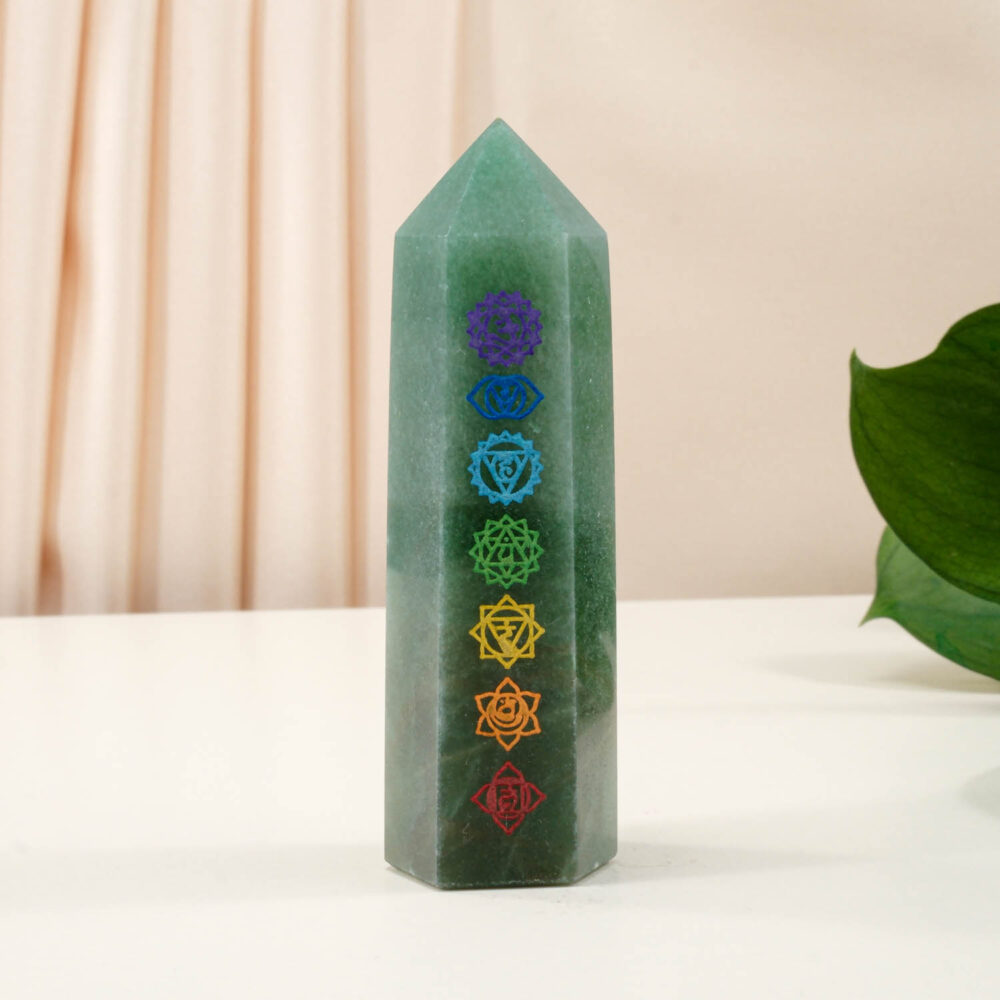 Aventurin Çakra Doğal Taş Obelisk Parça