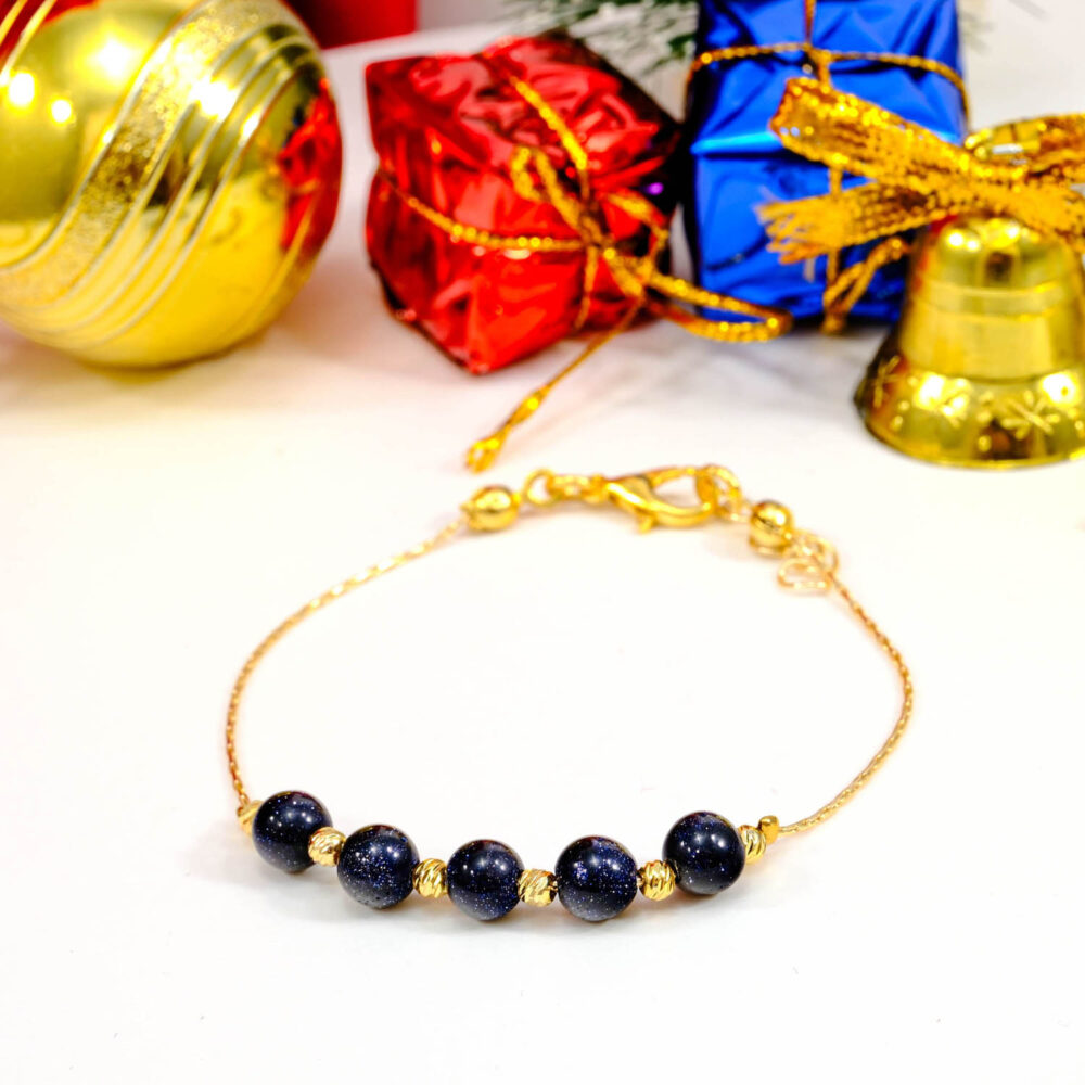 Lacivert Yıldız Doğal Taş Çelik Bileklik