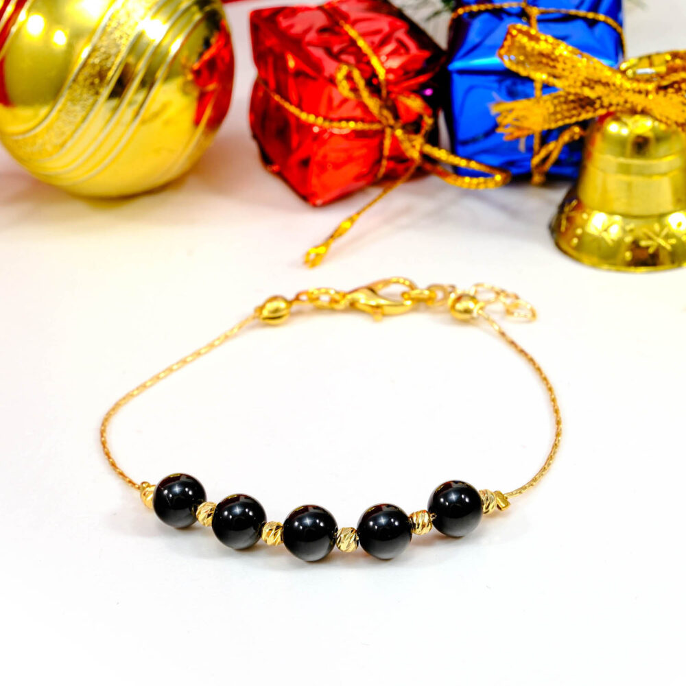 Oniks Doğal Taş Çelik Bileklik