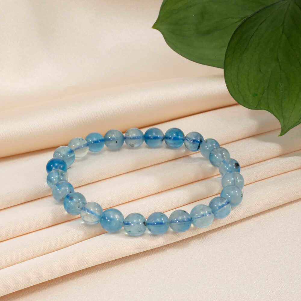 6A+ Kalite Blue Topaz (Mavi Topaz) Doğal Taş Bileklik (7,5-8mm)