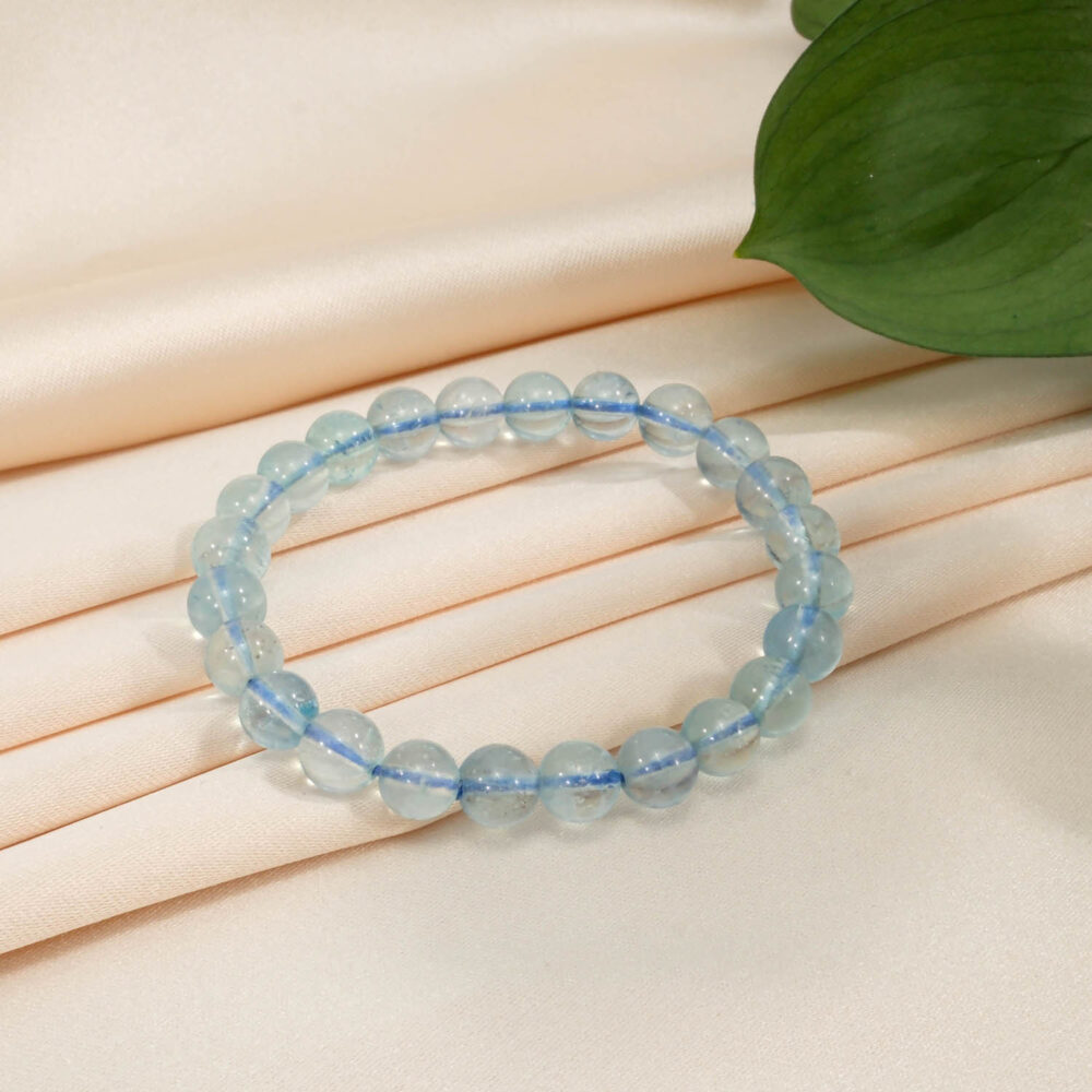 5A+ Kalite Blue Topaz (Mavi Topaz) Doğal Taş Bileklik (9-10mm)