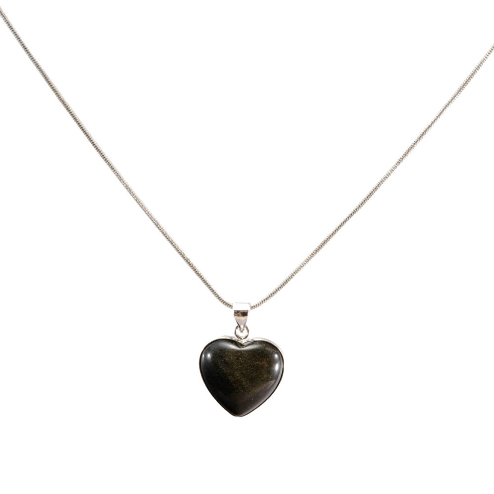 Obsidyen Doğal Taş Metal Kolye