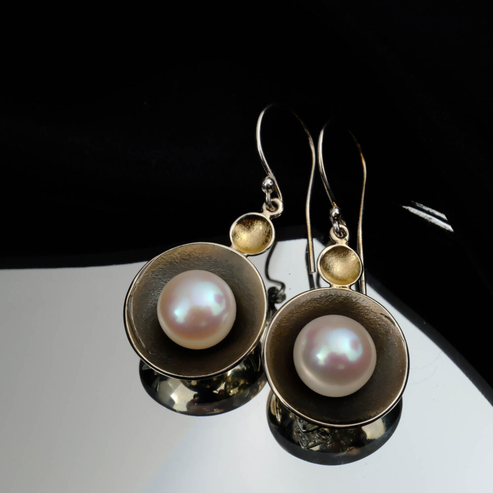 Orjinal İnci 925 Ayar Gümüş Bayan Küpe (Büyük Boy)