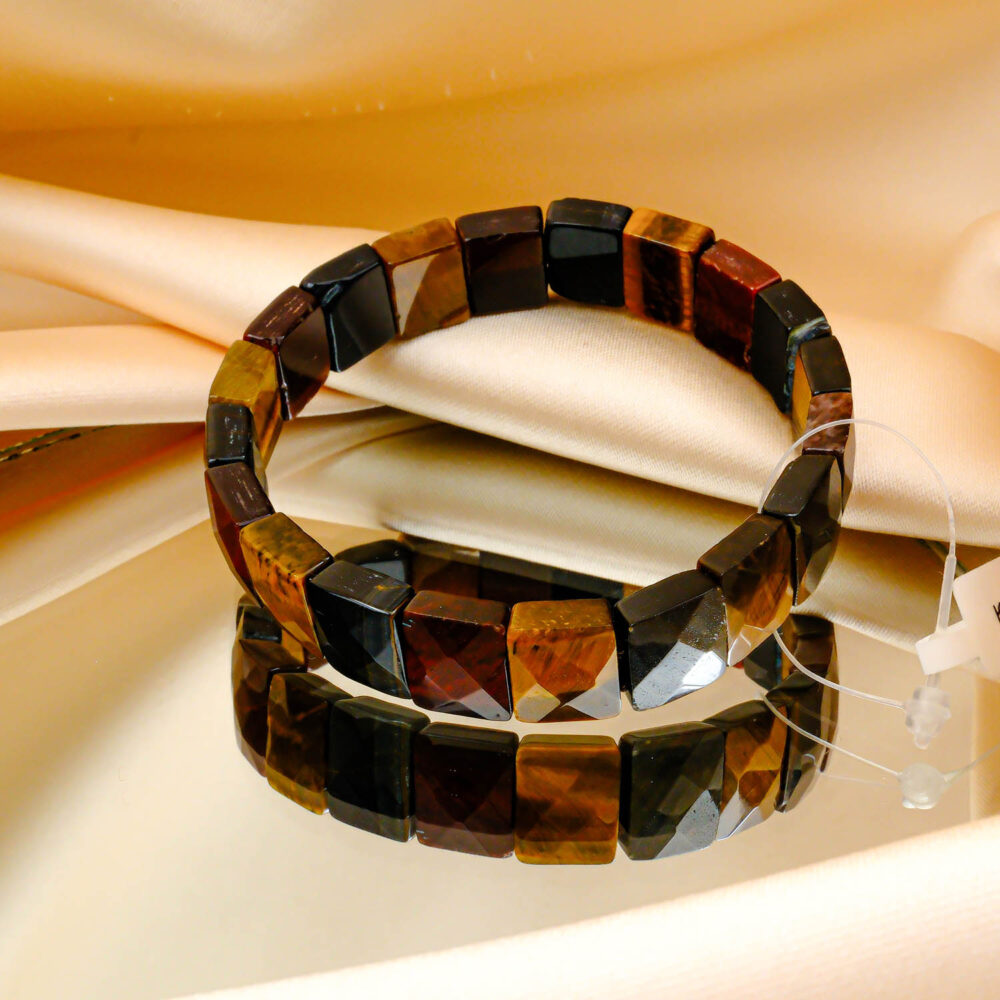 Renkli Kaplangözü Doğal Taş Rolex Bileklik