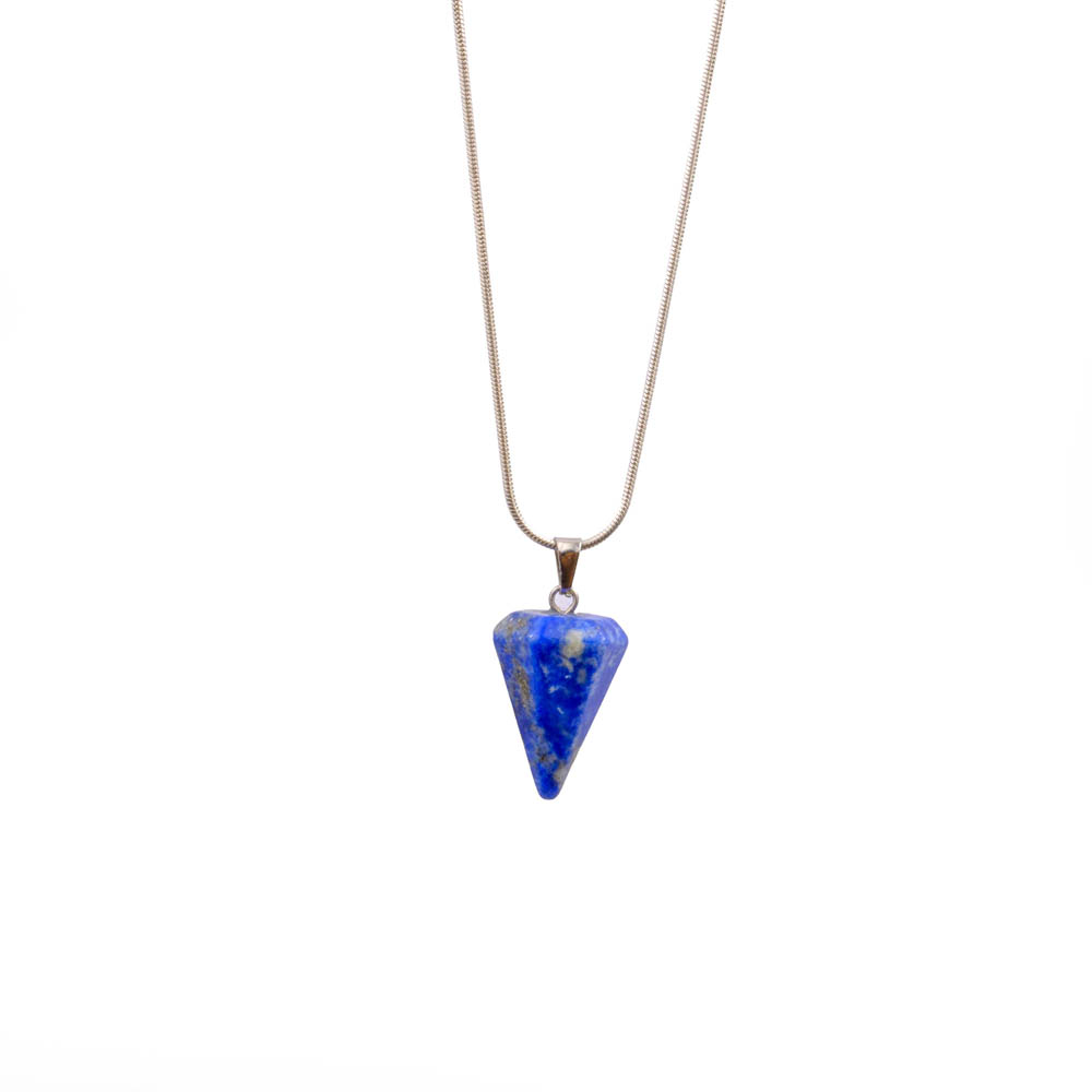 Lapis Lazuli Doğal Taş Metal Kolye