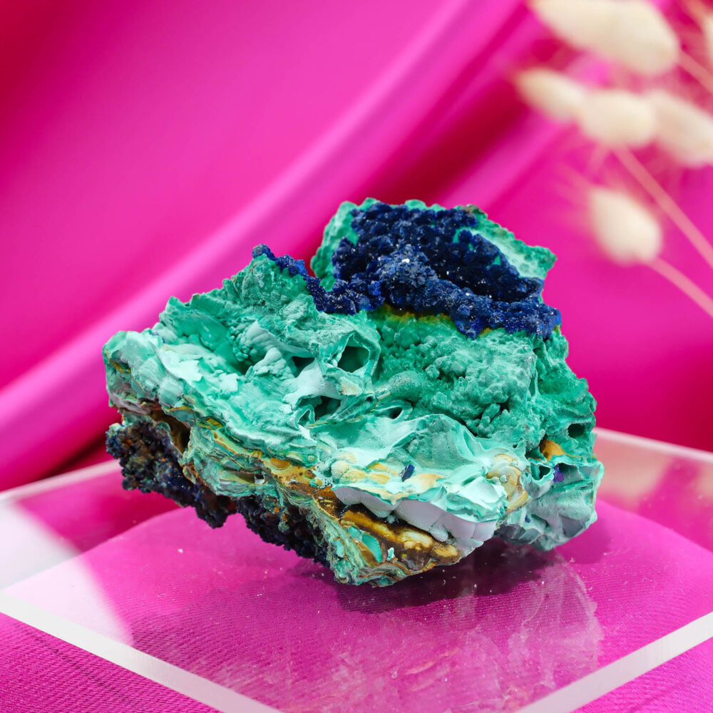 Özel Azurit Malahit Doğal Taş Ham Parça