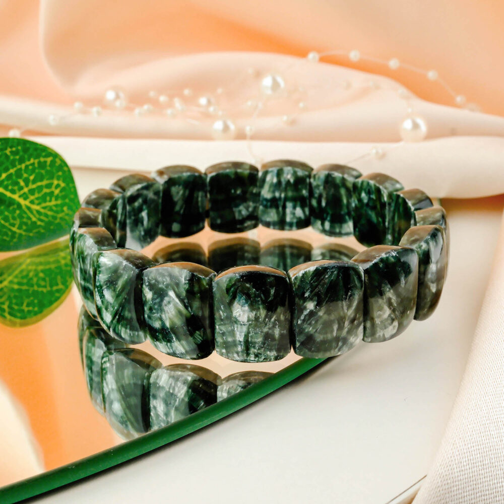 5A+ Kalite Seraphinite Doğal Taş Rolex Bileklik