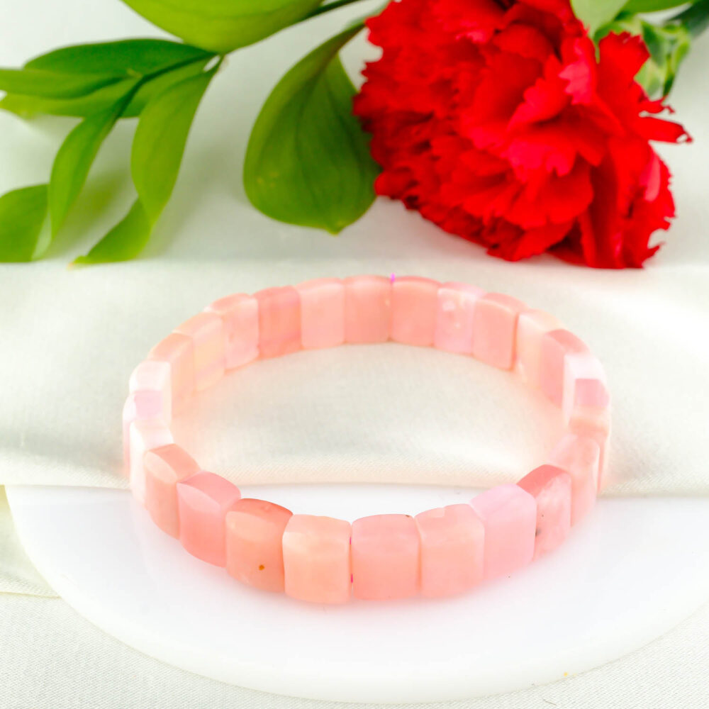 5A Kalite Pembe Opal Taşı Rolex Bileklik