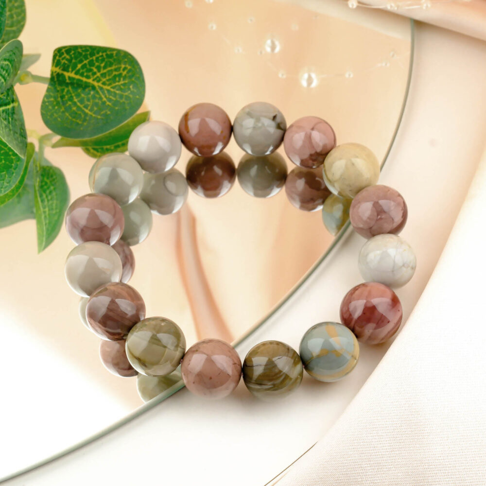 Alashan Agate Doğal Taş Bileklik (14-15mm)