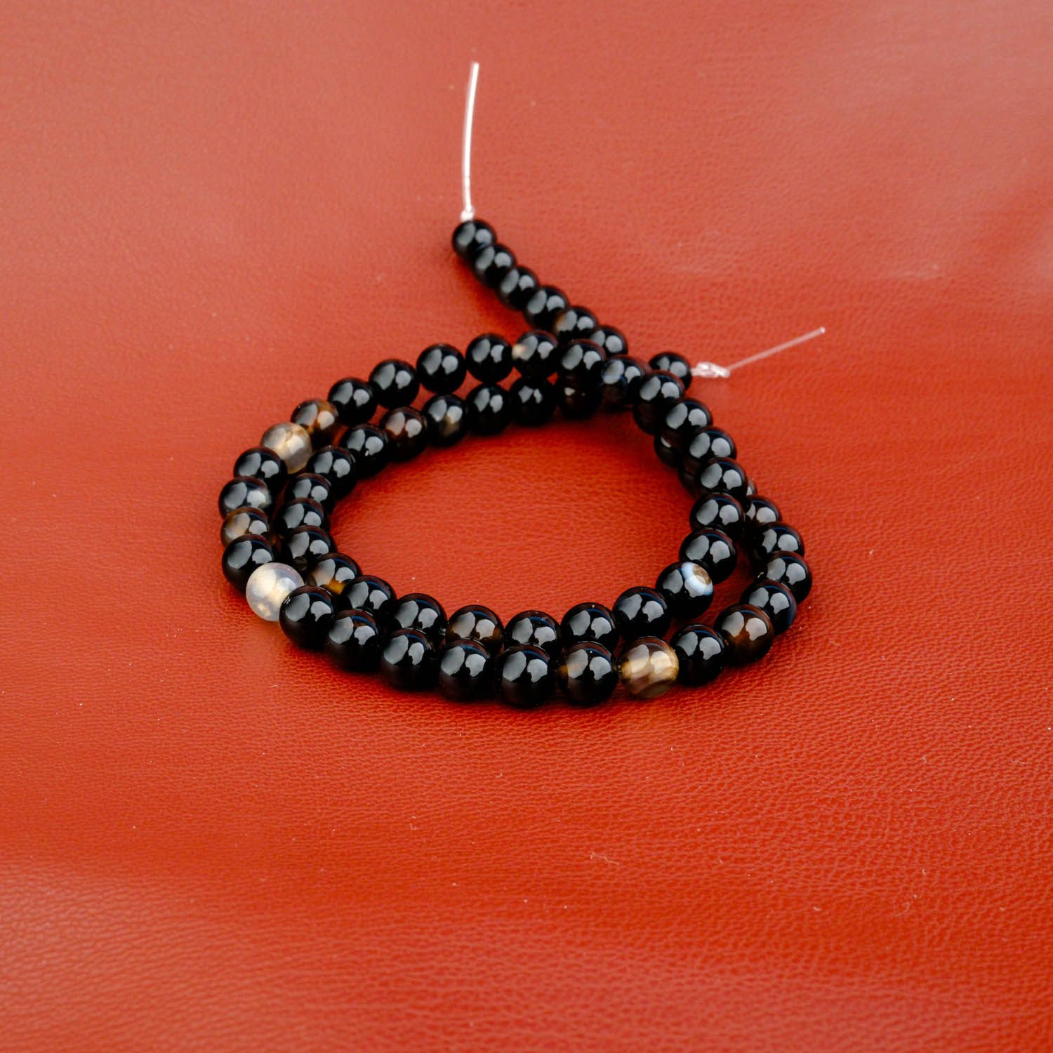 Siyah Akik Doğal Taş Dizi (6mm)