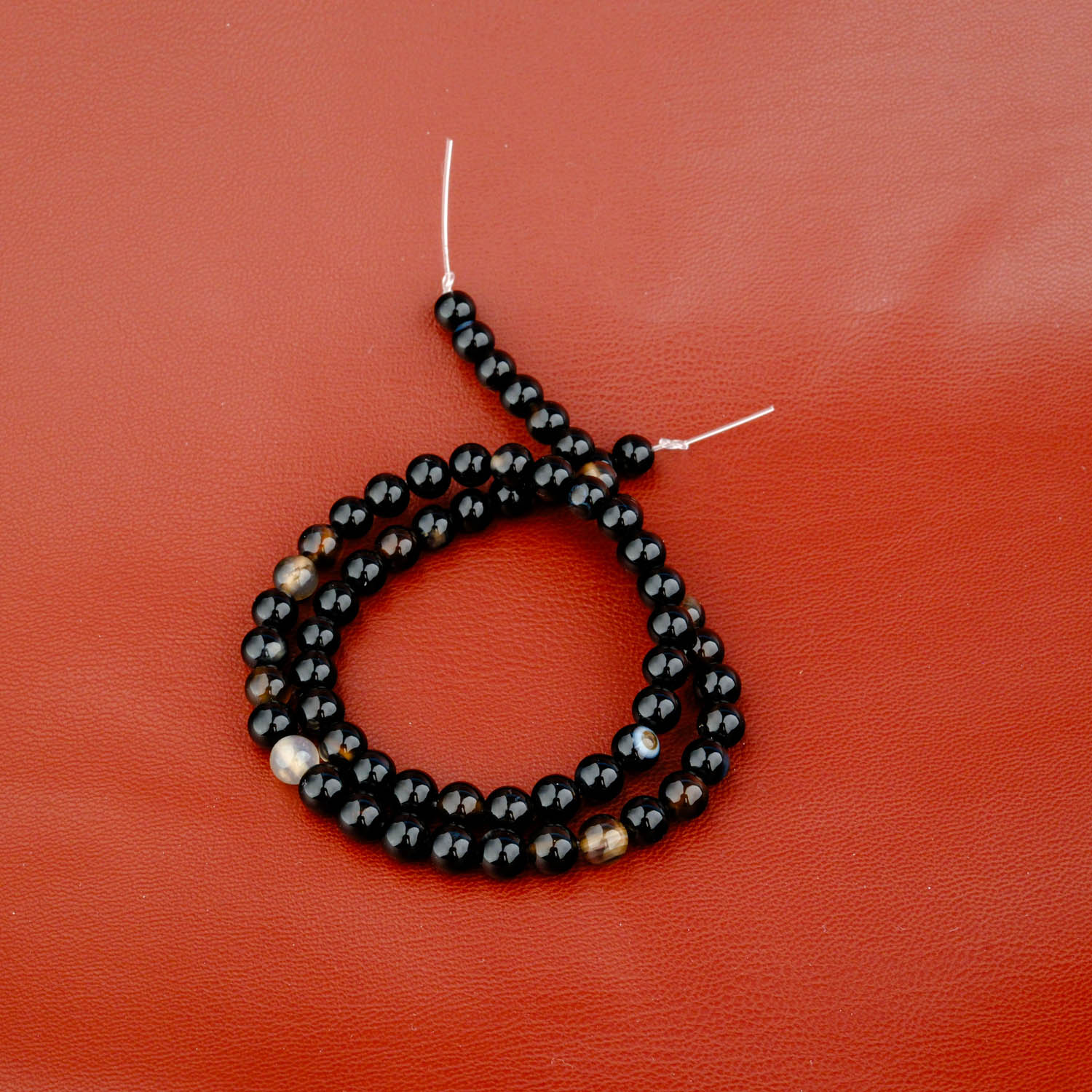 Siyah Akik Doğal Taş Dizi (6mm)