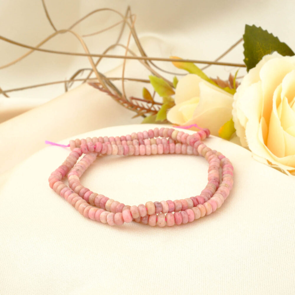 Rodonit Doğal Taş Rondel Dizi (3x4mm)