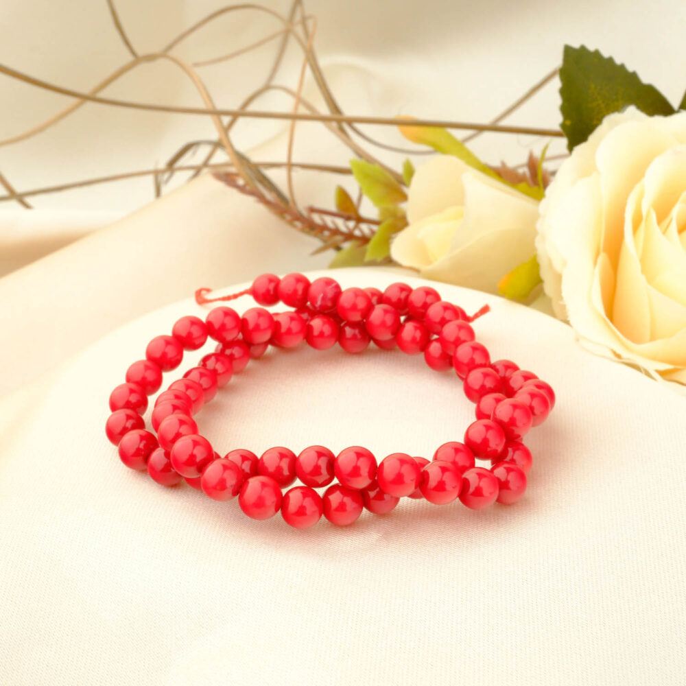 Mercan Doğal Taş Dizi (6mm) (Boyalıdır)