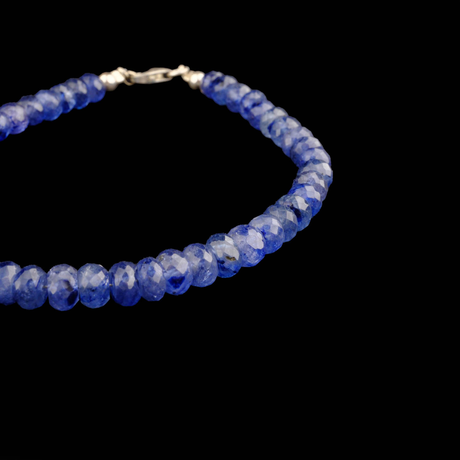 5A Kalite Orijinal safir Taşı Rondel 5-6 mm Süzme 925 ayar gümüş bileklik-7-5