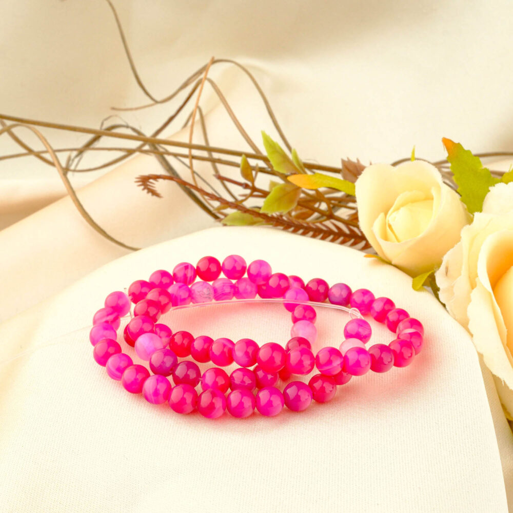 Pembe Akik Doğal Taş Dizi (6mm)