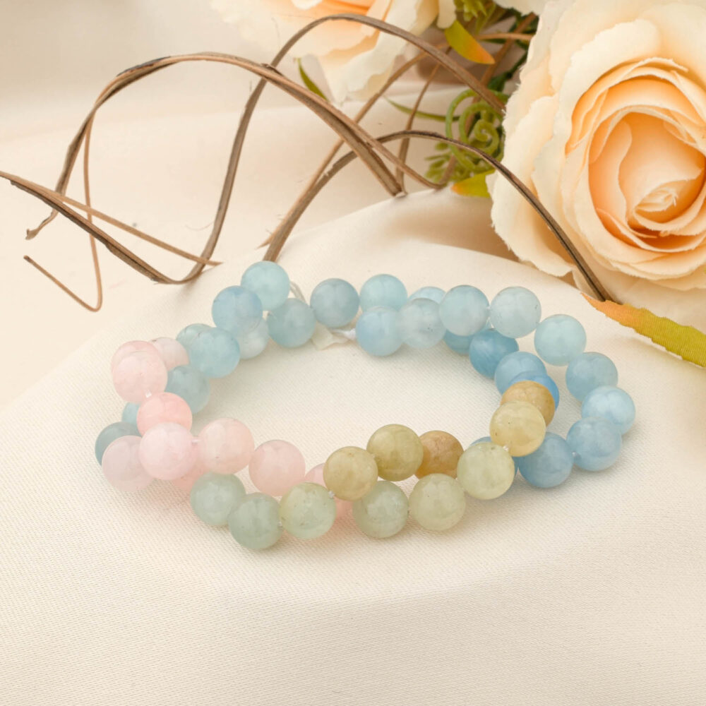 5+Kalite Morganit Doğal Taş Dizi (8mm)