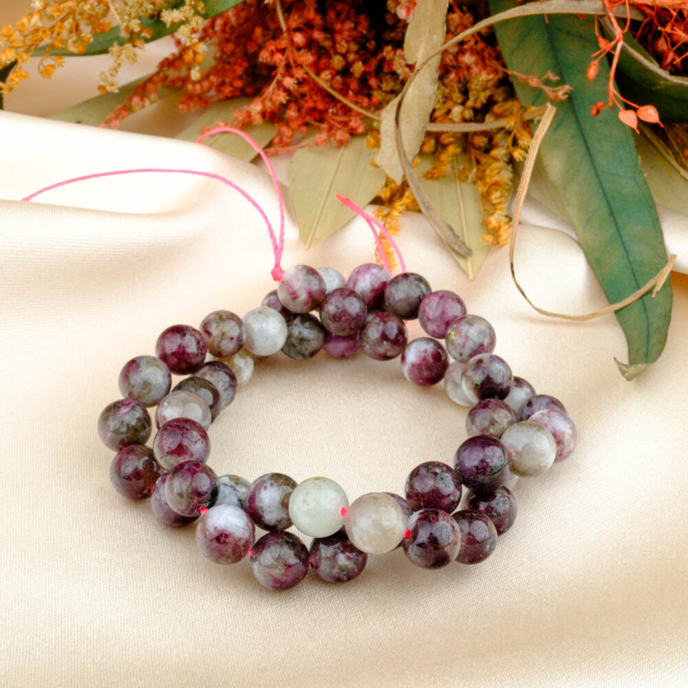 A Kalite Pembe Turmalin Doğal Taş Dizi (8mm)