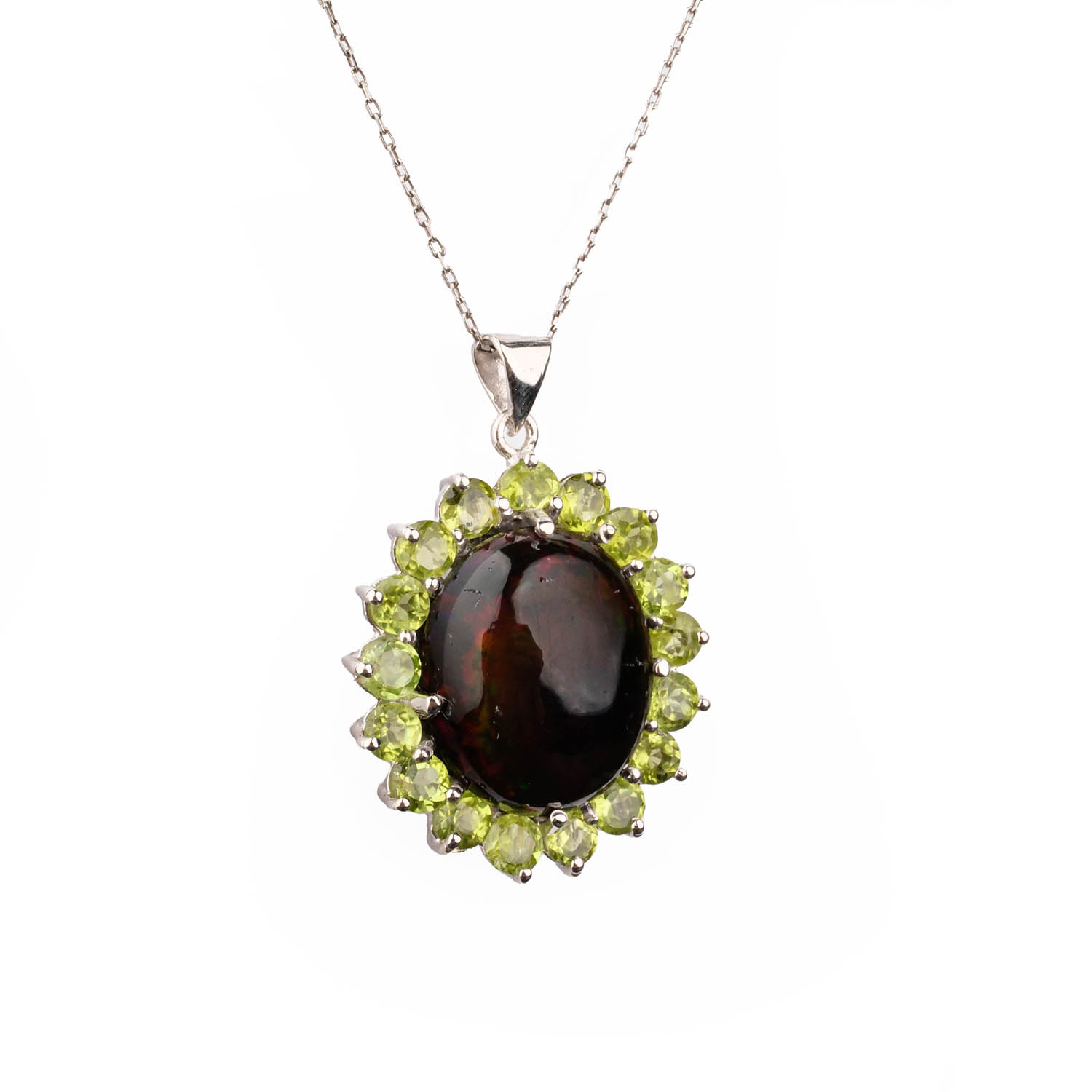 Orijinal Zebercet (4.76 ct) ve siyah opal(11 ct) Taşı Özel tasarım kolye16-2