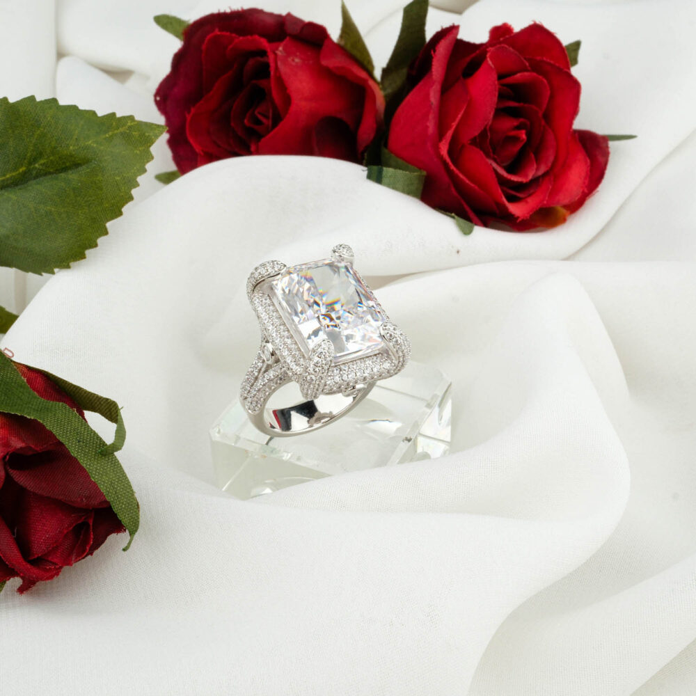 Özel Tasarım Amerikan Elması Gümüş Bayan Yüzük