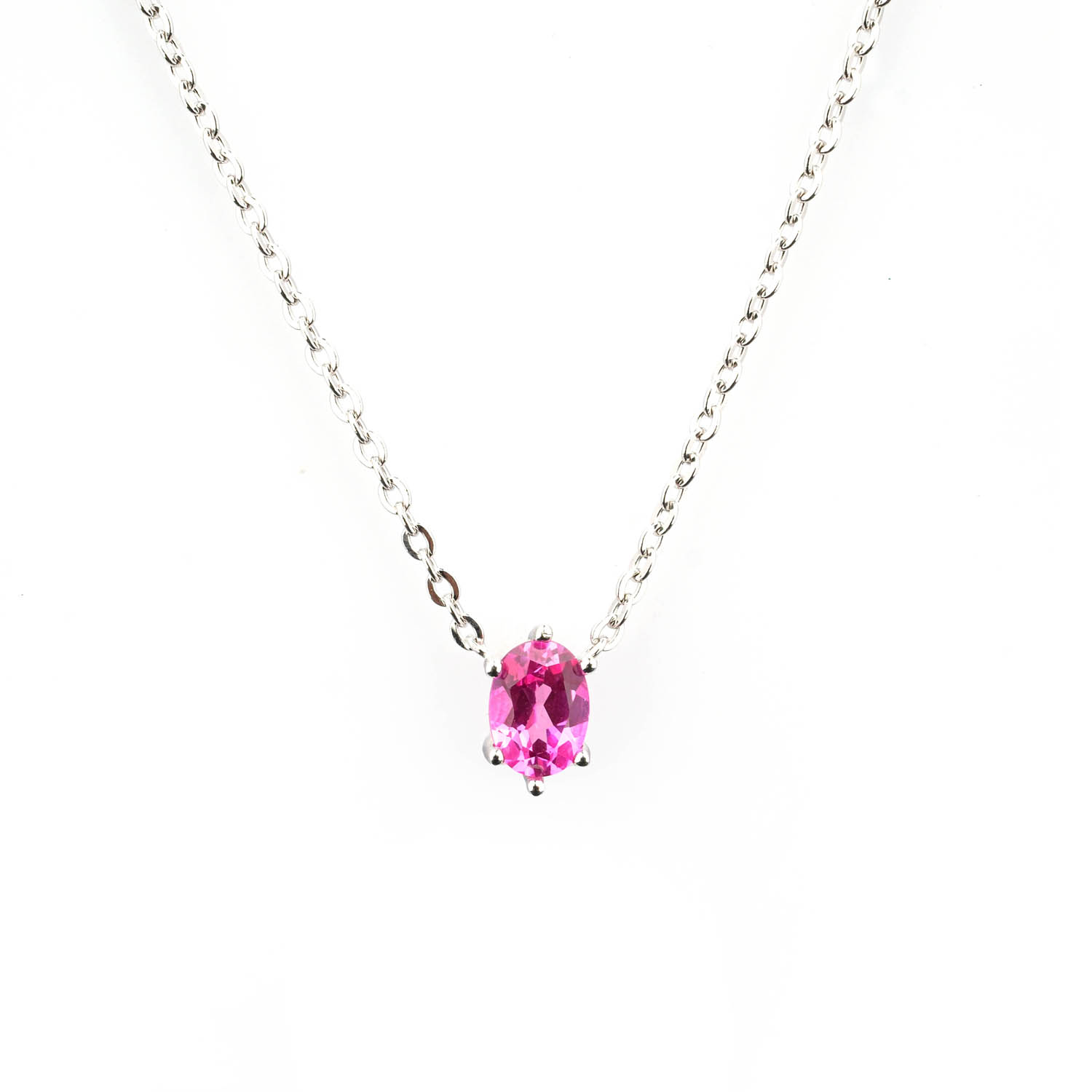 Pembe Safir Gold gümüş kolye 12-1