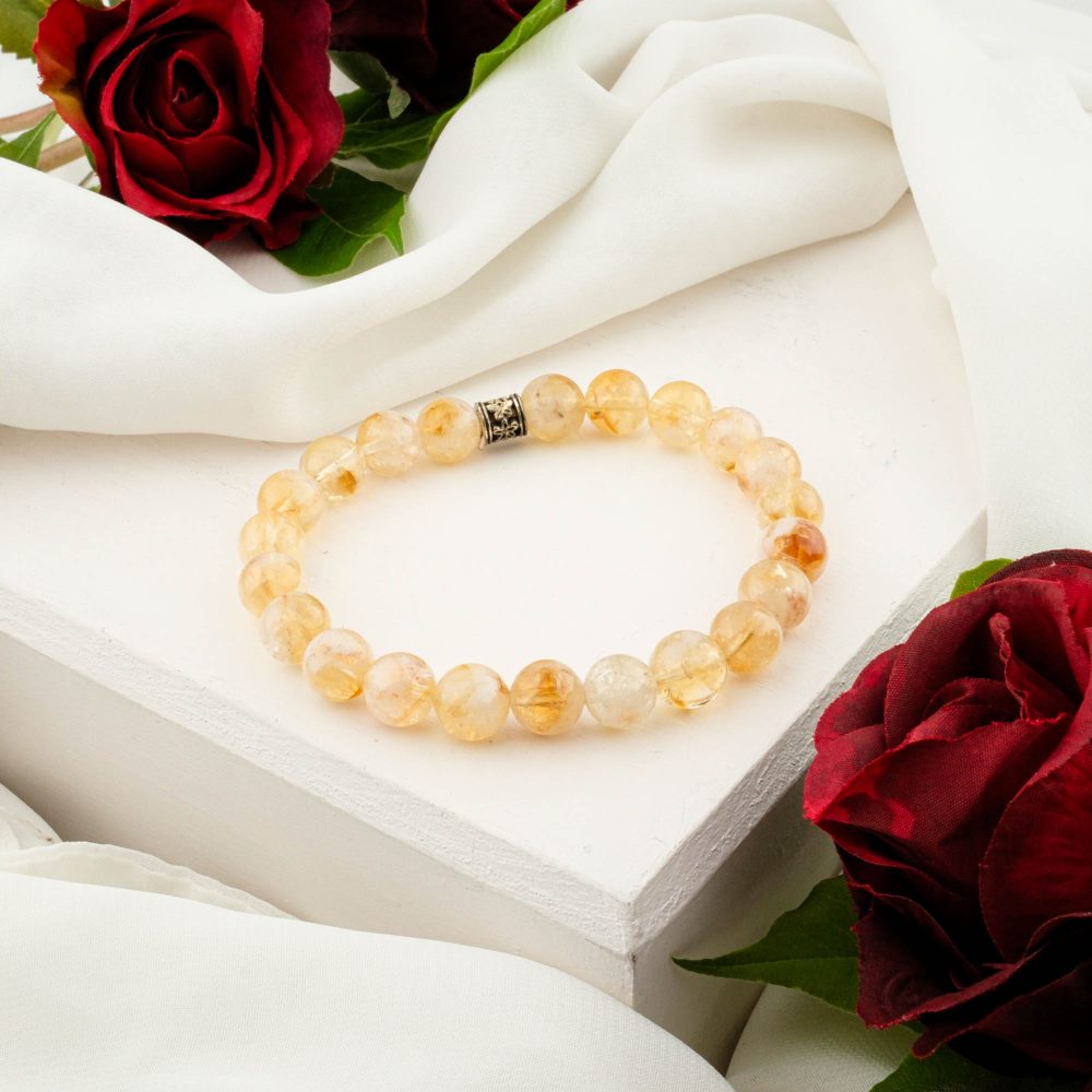 2A+Kalite Sitrin Doğal Taş Bileklik (8mm)
