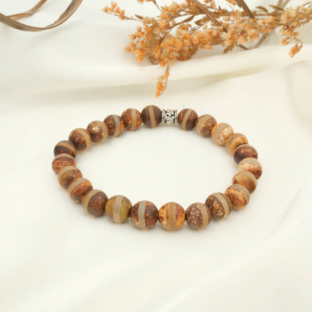 Tibet Akik Doğal Taş Bileklik (8mm)