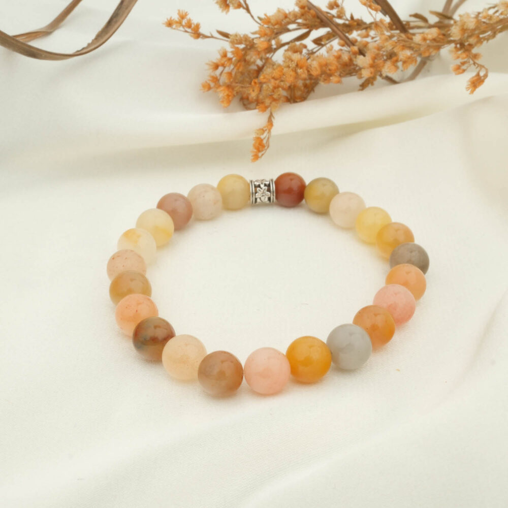 Renkli Aragonit Taşı Bileklik (8mm)
